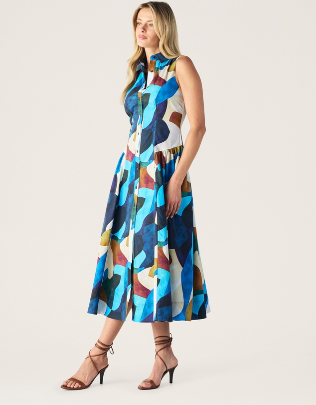 MOS The Label - Celestia Print Sleeveless Midi Dress