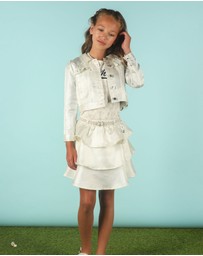 Le Chic - TWAIN Glitter Skirt with Pearl Belt - Kids-Teens