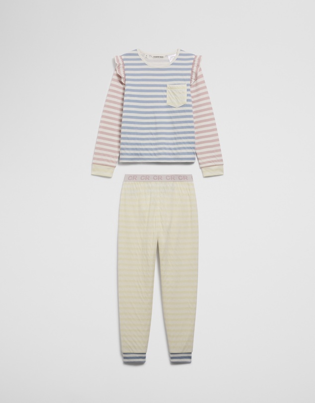 Country Road - Australian Cotton Contrast Stripe Print Sleep Set