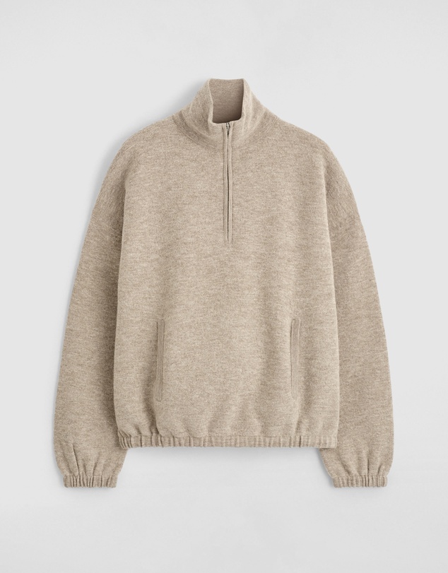 COS - Boiled Merino Wool Zip-Up Jumper
