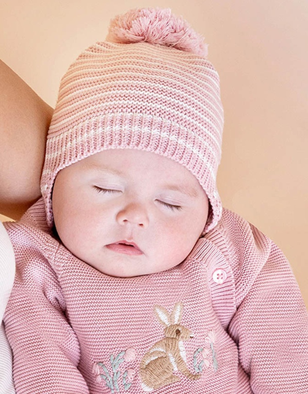 Bebe by Minihaha - Fern Stripe Organic Knitted Beanie - Babies-Kids