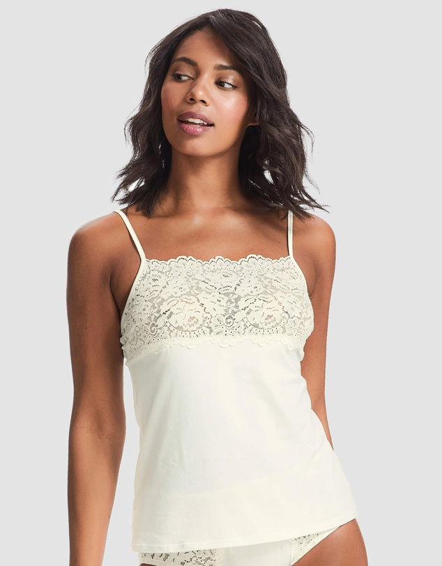 2 Pack Daily Essentials Stretch Lace u0026 Cotton Cami (219) by Kayser Online |  THE ICONIC | Australia