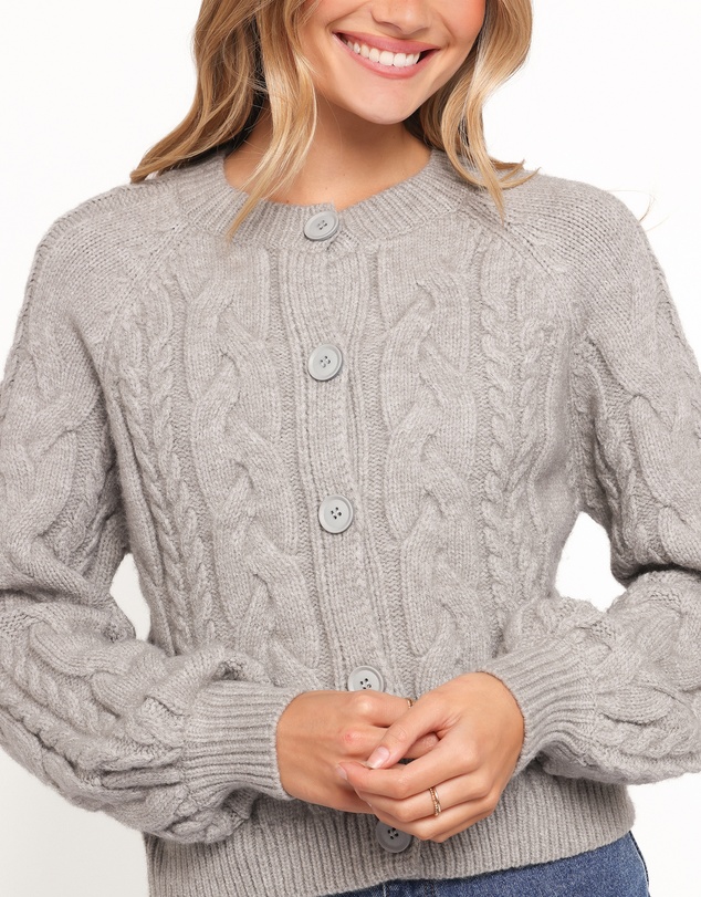 Petal & Pup - Nika Cable Knit Cardigan - Grey