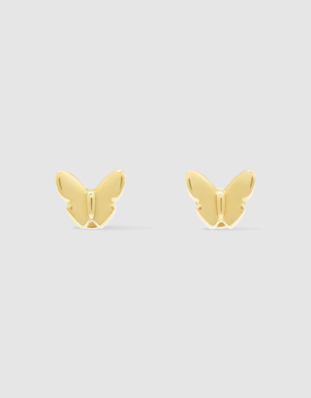 Wanderlust + Co - Butterfly Gold Flat Back Earrings