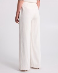 David Lawrence - Mila Wide Leg Linen Blend Pants
