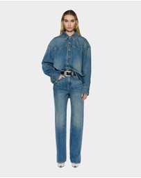 Ksubi - Oversized LS Shirt Texas Blue Studded