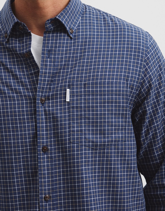 Country Road - Long Sleeve Regular Fit Cotton Check Shirt With Pocket