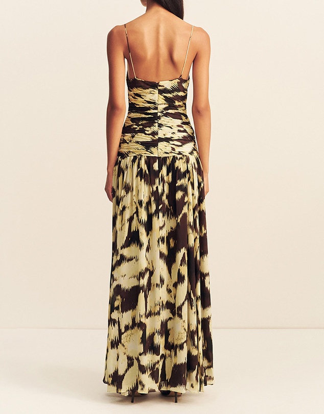 Shona Joy - Benny Plunged Gathered Maxi Dress
