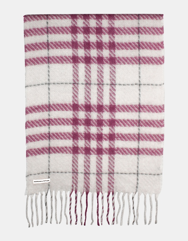 Morgan & Taylor - Hallie Scarf in Pink & Beige Check