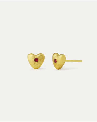 Ottoman Hands - Marina Red Heart Stud Earrings