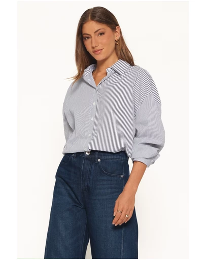 Petal & Pup - Elva Oversized Shirt - Black Stripe