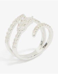 Lovisa - Silver Plated Cubic Zirconia Wrap Around Ring