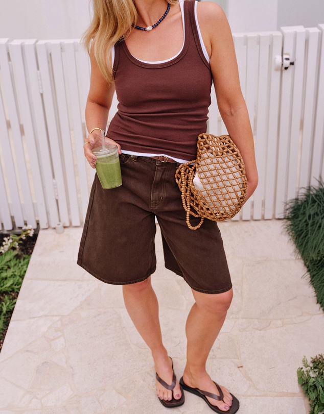 Ceres Life - Olive Belted Denim Short