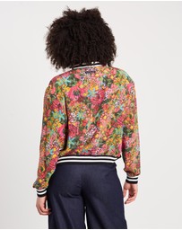 The Social Outfit - Fairfield Bloom Silk Aviator Jacket