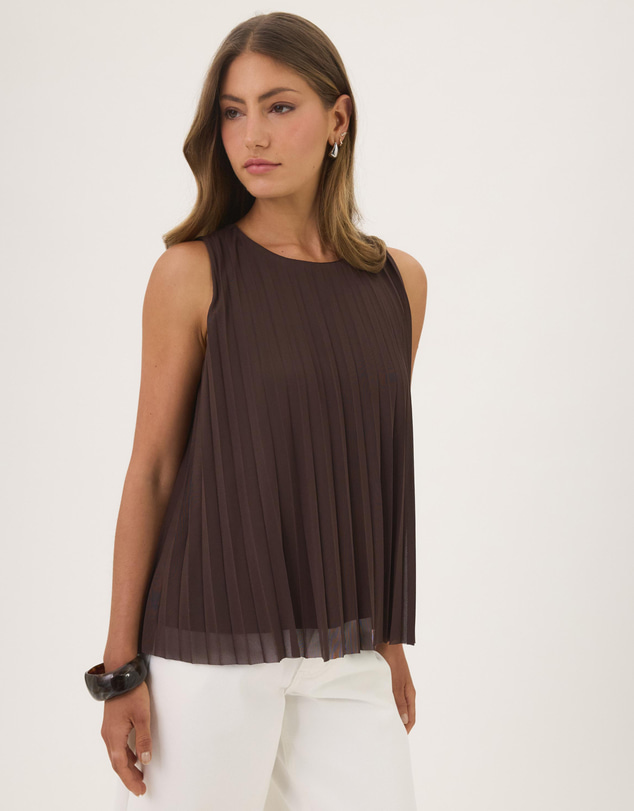 Atmos&Here - Bella Pleated Mesh Swing Top