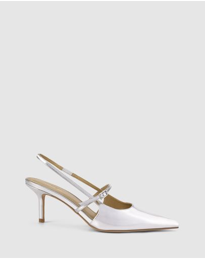 Silver Metallic Leather