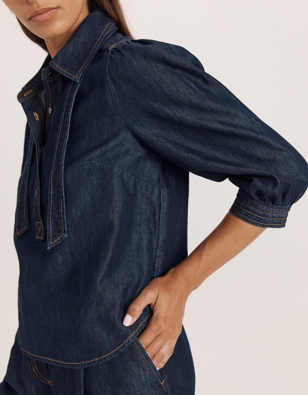 SABA - Bridie Puff Sleeve Denim Shirt