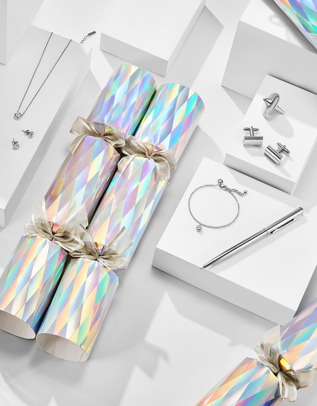 Mestige - Holographic Prism Luxury Christmas Crackers – 6 Pack