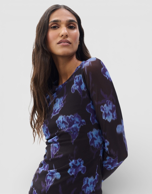 rag & bone - Yana Printed Mesh Long Sleeve Tee