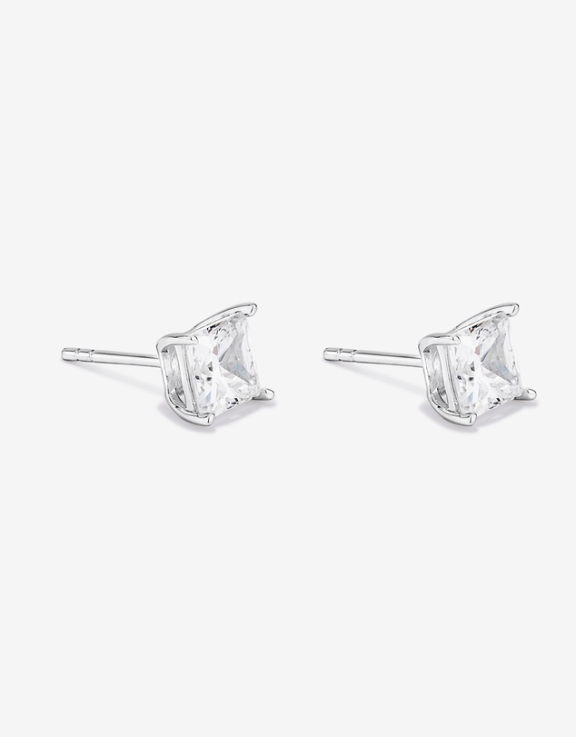 Michael Hill - 6mm Princess-Cut Cubic Zirconia Solitaire Stud Earrings in Sterling Silver