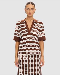 KIVARI - Sarah Knit Polo Top
