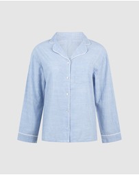 Hunkemoller - Jacket LS Cotton Stripe Pyjama Top