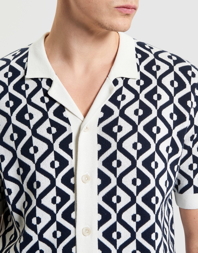 Ben Sherman - Tile Jacquard Resort Knitted Shirt