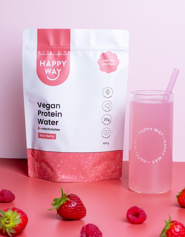 Happy Way - Sour Berry Vegan Protein Water Powder
