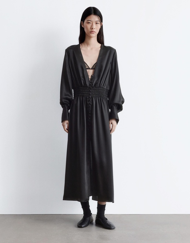 & Other Stories - Satin Midi Shirt Dress