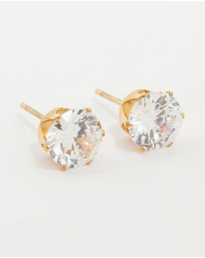 Lovisa - Waterproof Gold Plated Stainless Steel Cubic Zirconia Stud Earrings