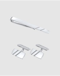 Kuzzoi - ICONIC EXCLUSIVE - Jewelry Set Men Set Business Cufflinks Tie Pin in 925 sterling silver