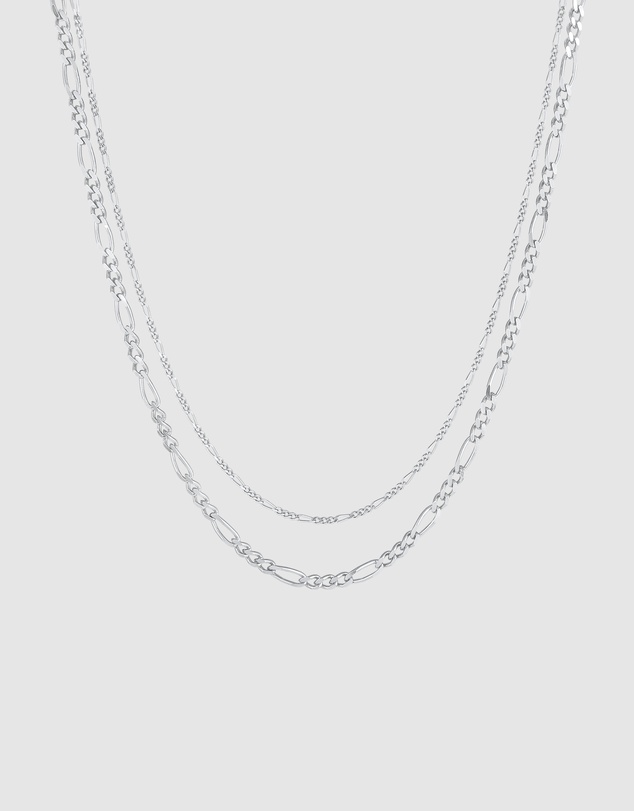 Elli Jewelry - Necklace Layerkette Figaro Links Basic in 925 Sterling Silver