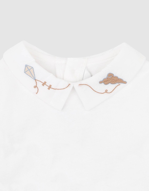 Bebe by Minihaha - Jake Embroidered Collar Bodysuit - Babies