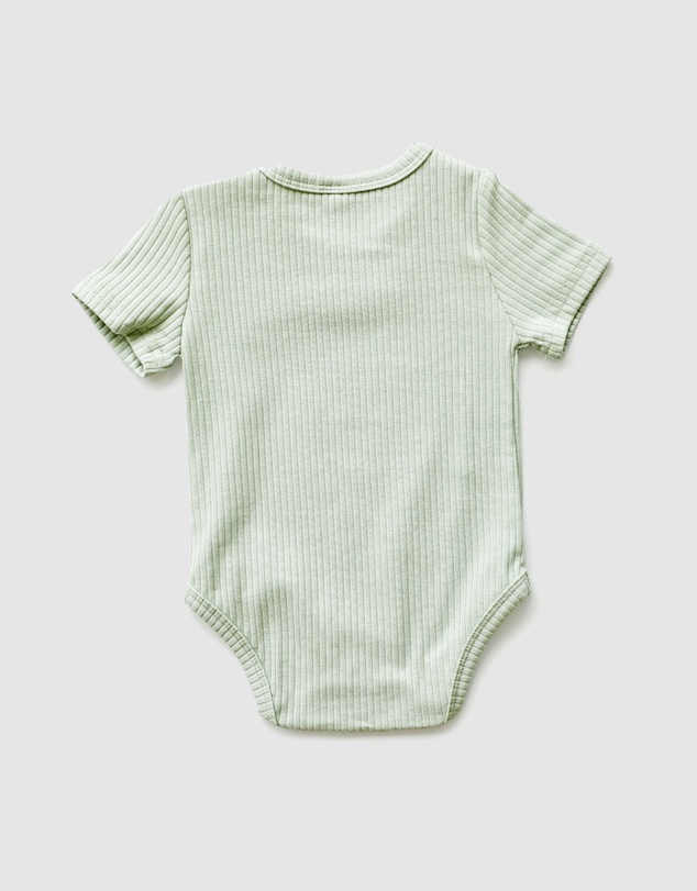 WITH LOVE FOR KIDS - BASICS Wide Ribbed Short Sleeve Onesie - Babies