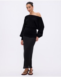 Revibe - Repaired Minima Esenciales Oriel Off Shoulder Knit Top - AU 8