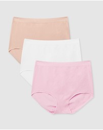 B Free Intimate Apparel - Seamless Cotton Full Briefs - 3 Pack