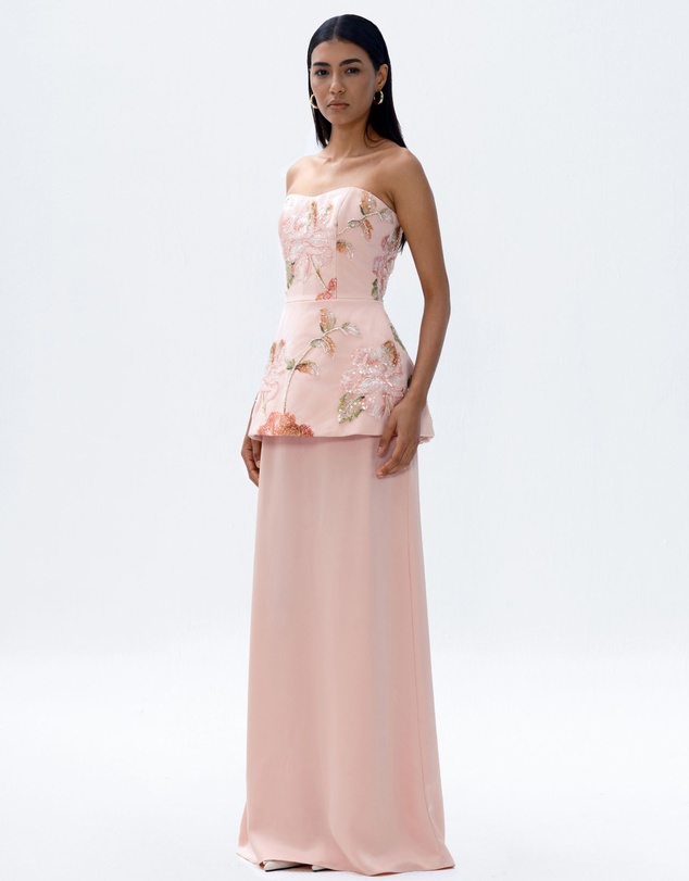 JUSTIN TONG - Ellaire Beaded Cascade Dress