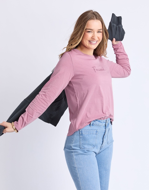 Foxwood - Signature Long Sleeve Tee Dusty Rose