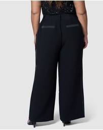 Pink Dusk by Curve Project - Fired Up Satin Trim Pant