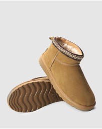 AusWooli Ugg Boots - Altona Sheepskin Wool Ankle Braid Boots