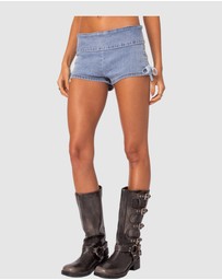 EDIKTED - Kenzy Micro Denim Shorts