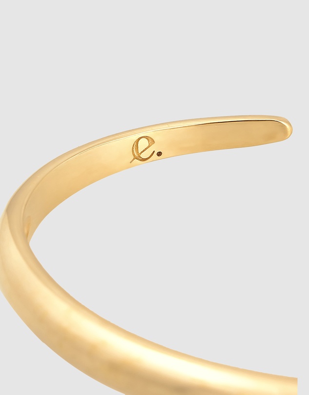 Elli Jewelry - Bracelet Bangle Round Open Elegant in 925 Sterling Silver Gold Plated