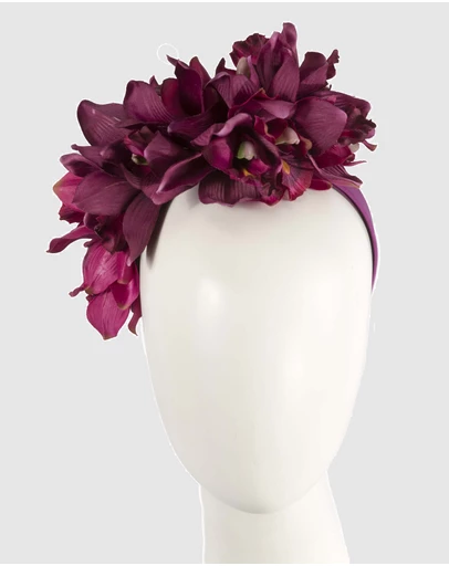 Max Alexander - Large Wine Flower Headband Fascinator