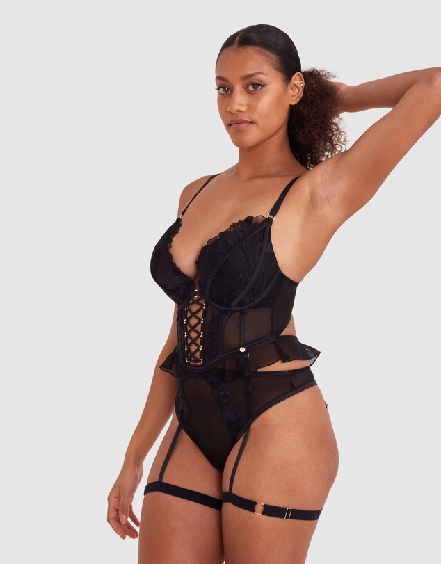 Bras N Things - Vamp Spell On You Push Up Bodysuit - Black