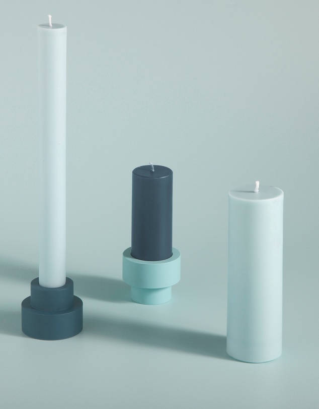 porter green - escc medium pillar candle soy-blend unscented candles