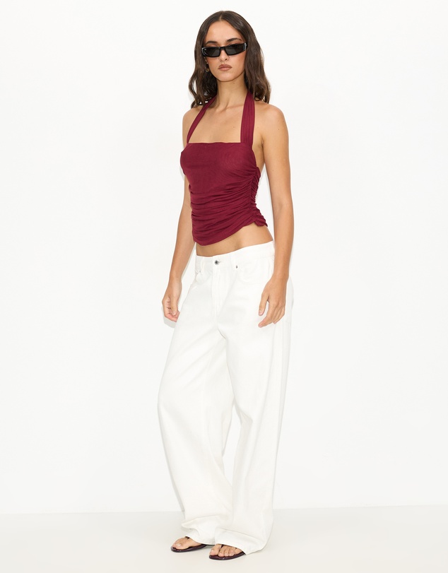 Dazie - Pearl Mesh Halter Top