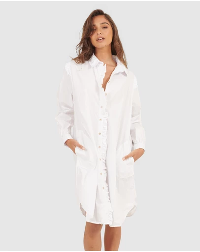 Primness - Ruffles Shirt Dress