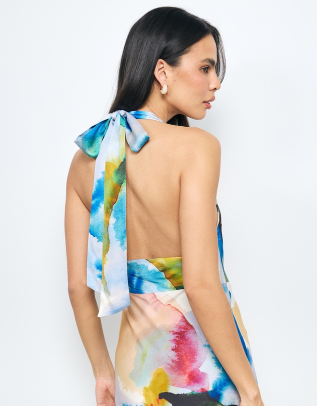 AERE - Anthea Cowl Neck Satin Maxi Dress