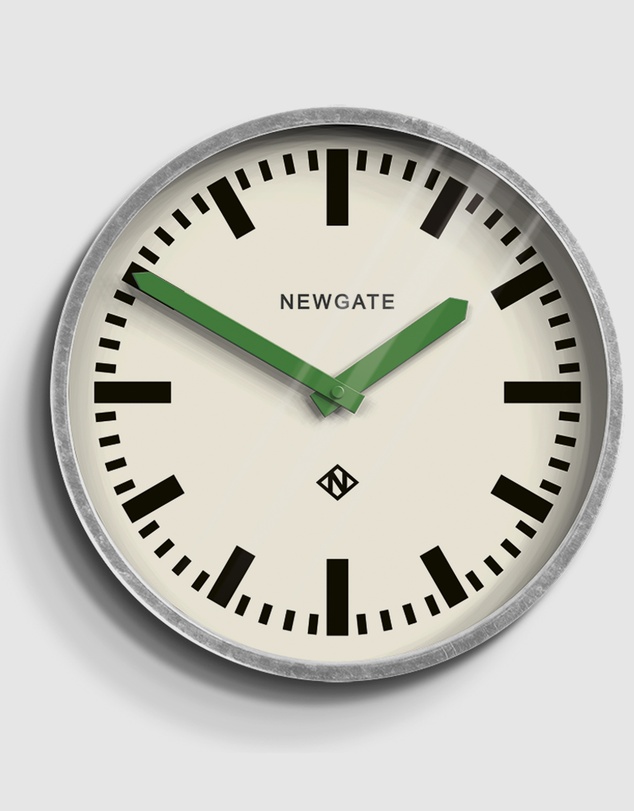 Newgate - Newgate Luggage Wall Clock Galvanised Green Hands