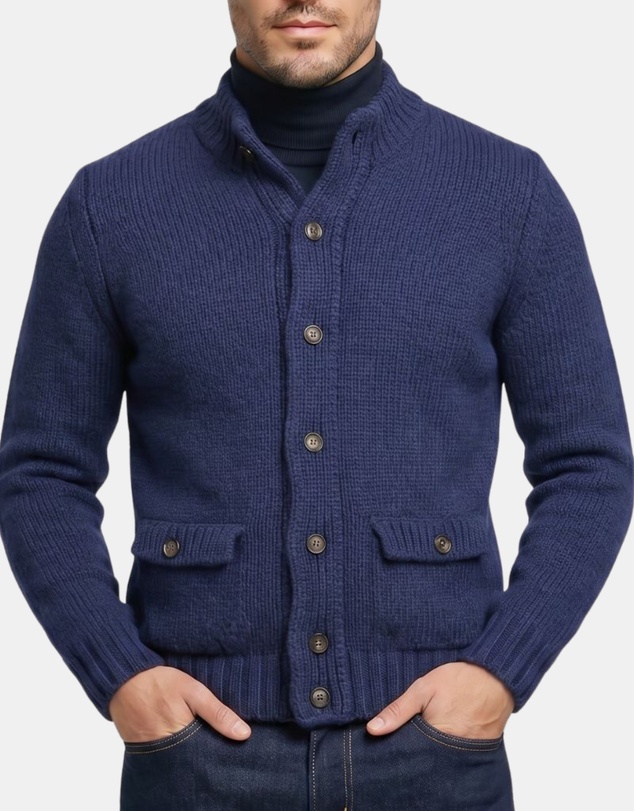 Henry Bucks - HENRY SARTORIAL Lana Wool Buttonfront Knit